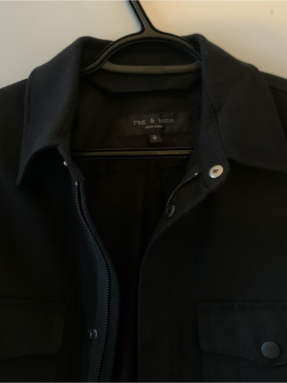 rag & bone Karl Nylon Zip Shirt Jacket Black - Picture 2 of 2